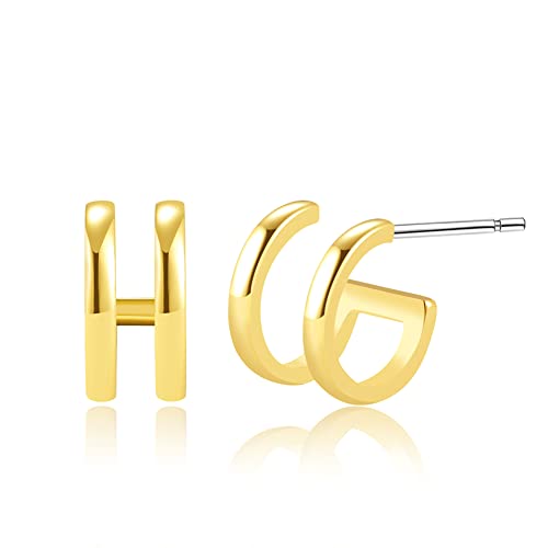Double Huggie Hoops