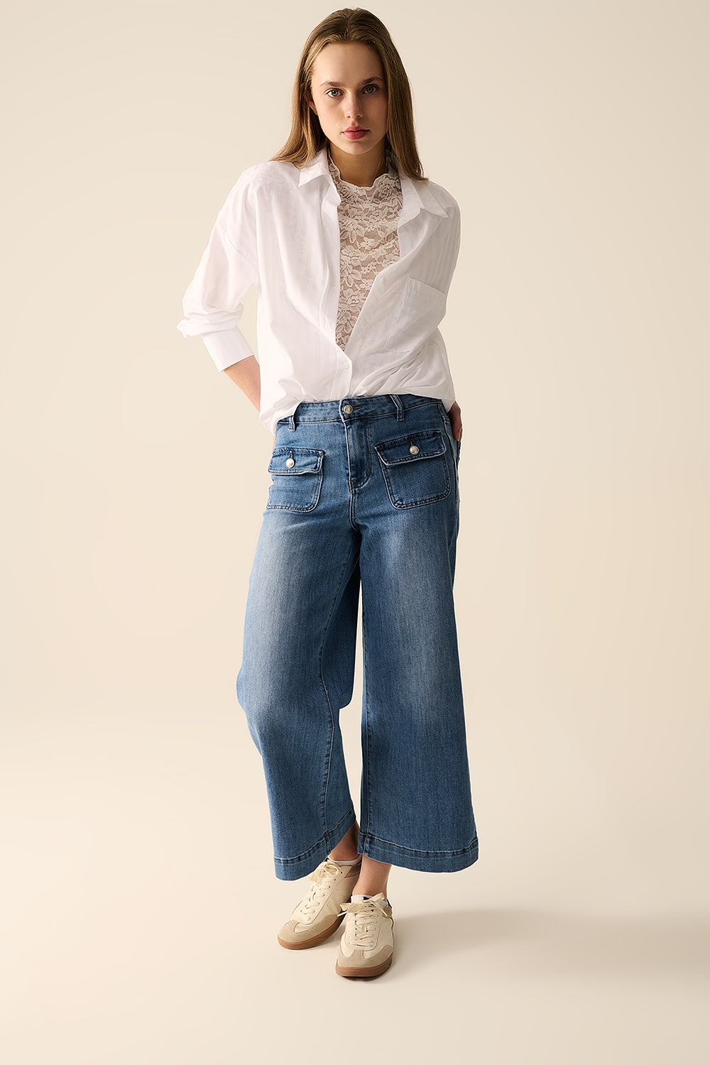 Relaxed Striped White Blouse for Women - Casual Summer Tops for Office, Date Night & Weekend Outings