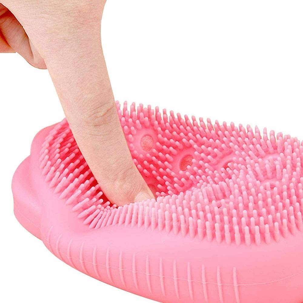 Naivete Silicone Bath Brush with Massage Bubbles - Exfoliating Body Scrubber for Shower & Bath (Multi-Color, 1 Piece) - Perfect for Relaxing Spa Experience at Home
