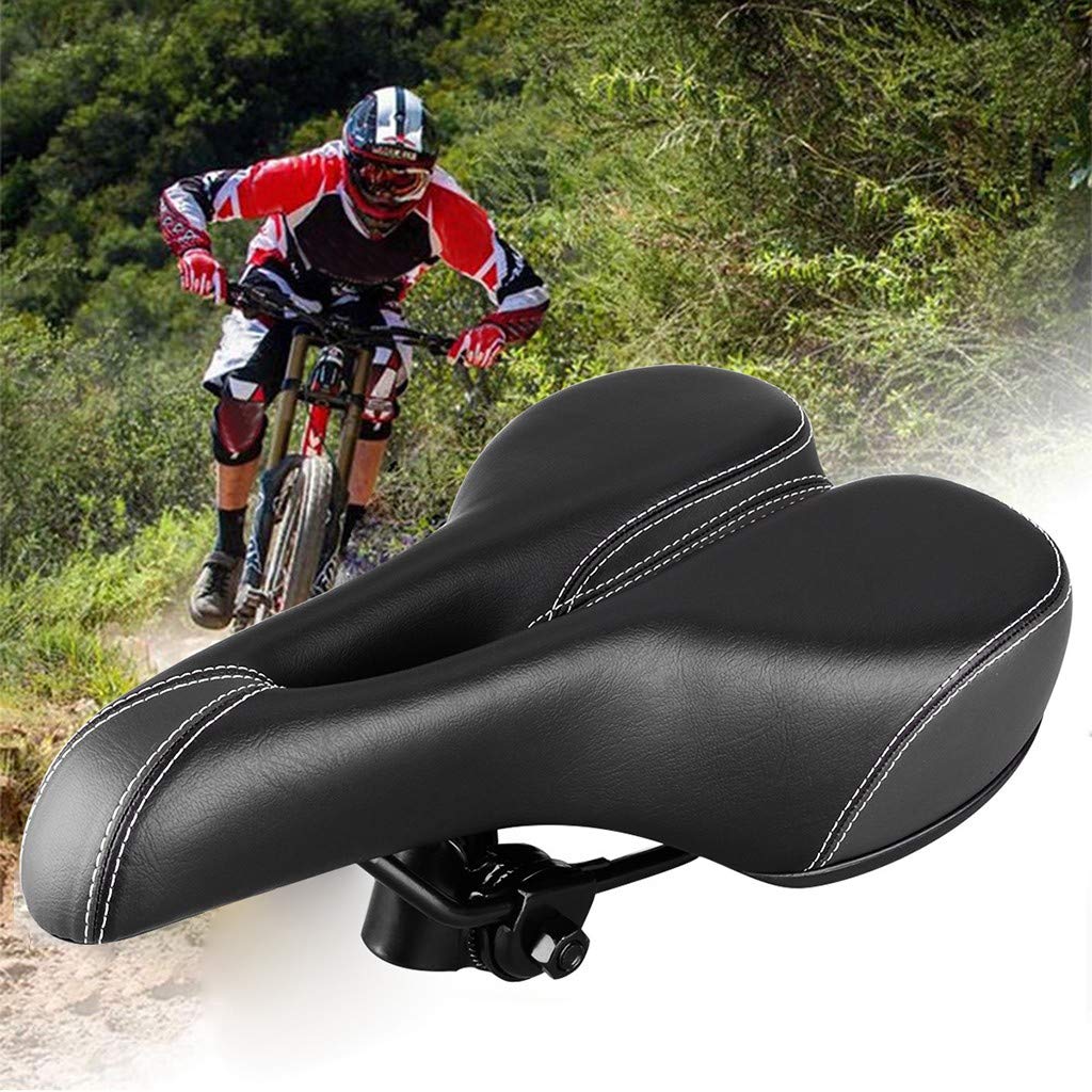 Premium Gel Bicycle Seat - Comfortable Waterproof MTB Bike Seat for Men & Women - Ideal for Mountain Bikes, Road Bikes & Exercise Bikes - Perfect for Long Rides, Workouts & Commuting (Black, One Size)