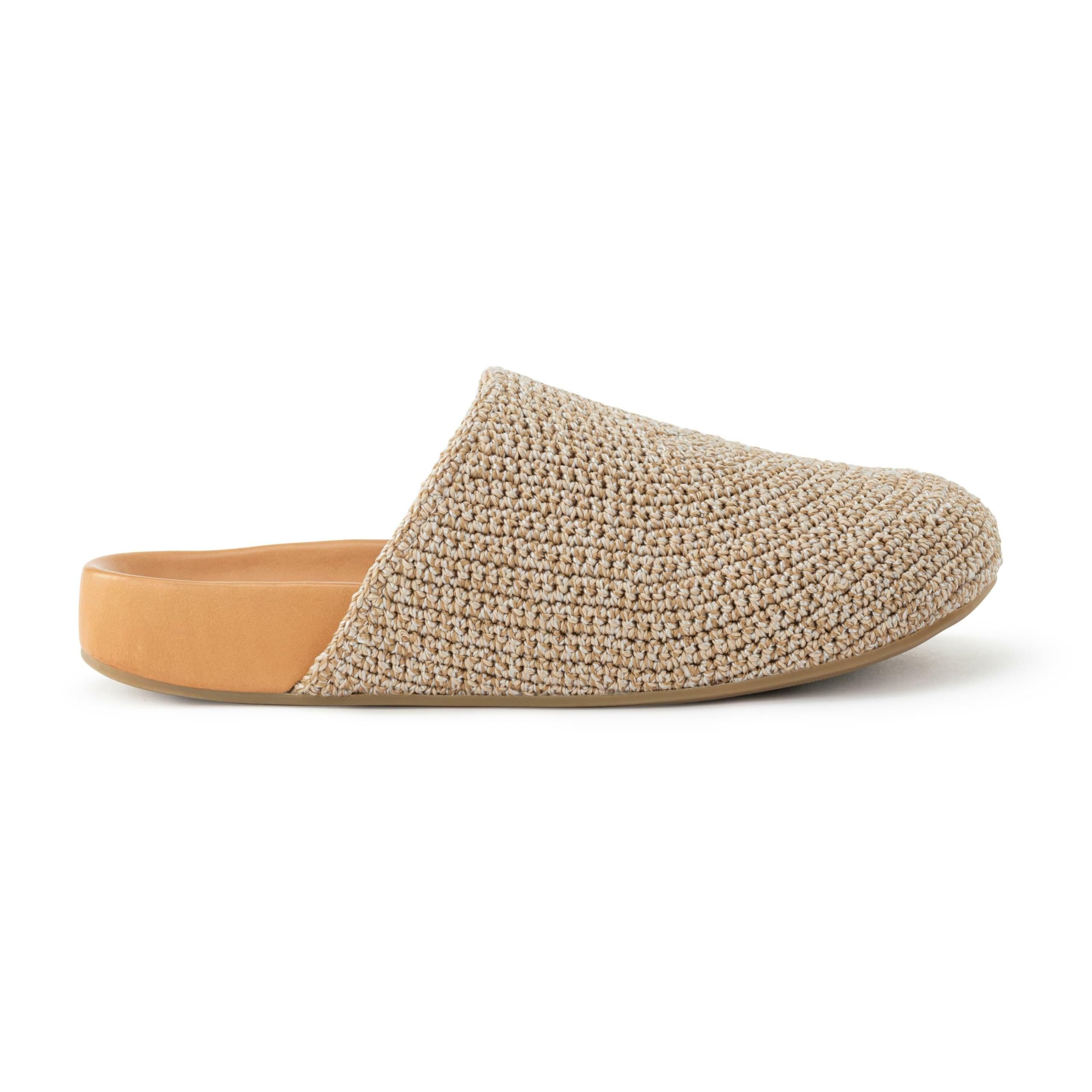 The Sak Bolinas Crochet & Leather Slip-On Clogs - Comfortable Women's Shoes for Casual Wear, Beach, and Home Use