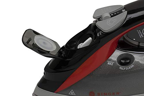 SINGER SteamLogic Plus 7070 Steam Iron - 1775W Powerful Steam Output, 45 Min Continuous Steam, 300ml Water Tank - Perfect for Home & Professional Garment Care (Red)