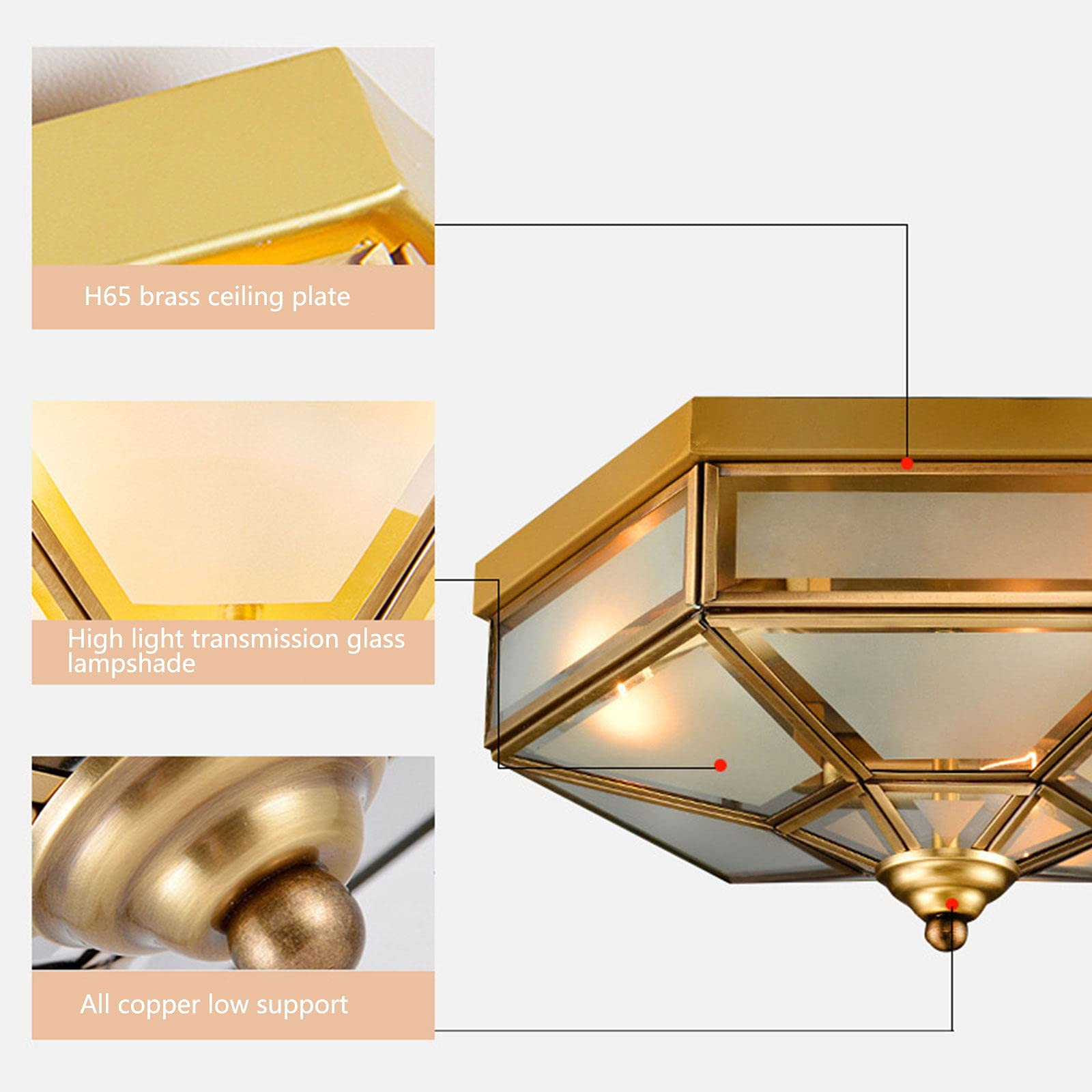 Tiffany Style Semi Flush Mount Ceiling Light Fixture - 17 Inch 4-Light Handmade Stained Glass Shade, Dome Island Boho Design - Perfect for Hallway, Entryway, Bathroom, Bedroom & Living Room Lighting