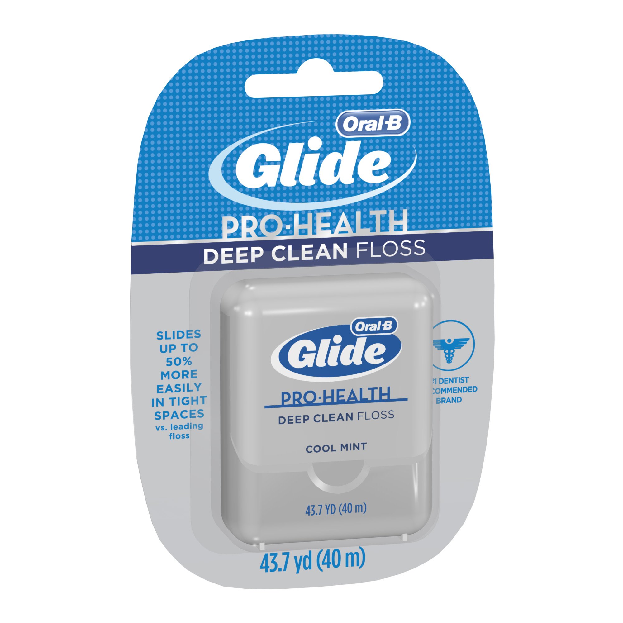Oral-B Glide Pro-Health Deep Clean Dental Floss - Cool Mint Flavor, 40 Meters (Pack of 6) | Waxed Floss for Strong Teeth & Healthy Gums | Perfect for Travel, Home & Office Use