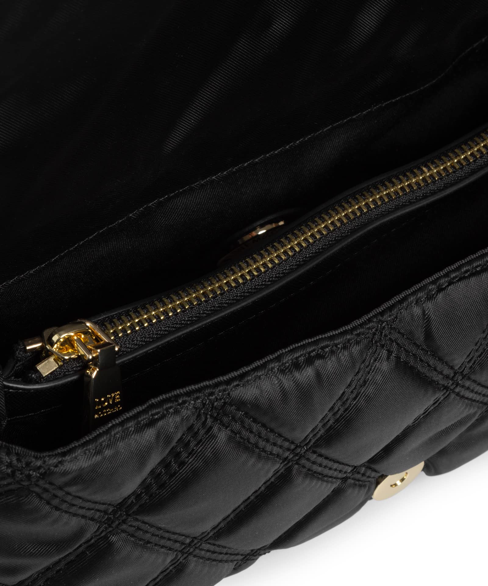 Love Moschino Women's Black Leather Handbag - Stylish & Elegant Designer Purse for Work, Travel & Evening Events