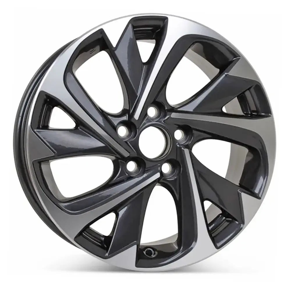 17 Inch Toyota Corolla Wheel Replacement - Machined Charcoal Replica Rim 75183 4261112D10 - Perfect for Car Upgrades & Customization