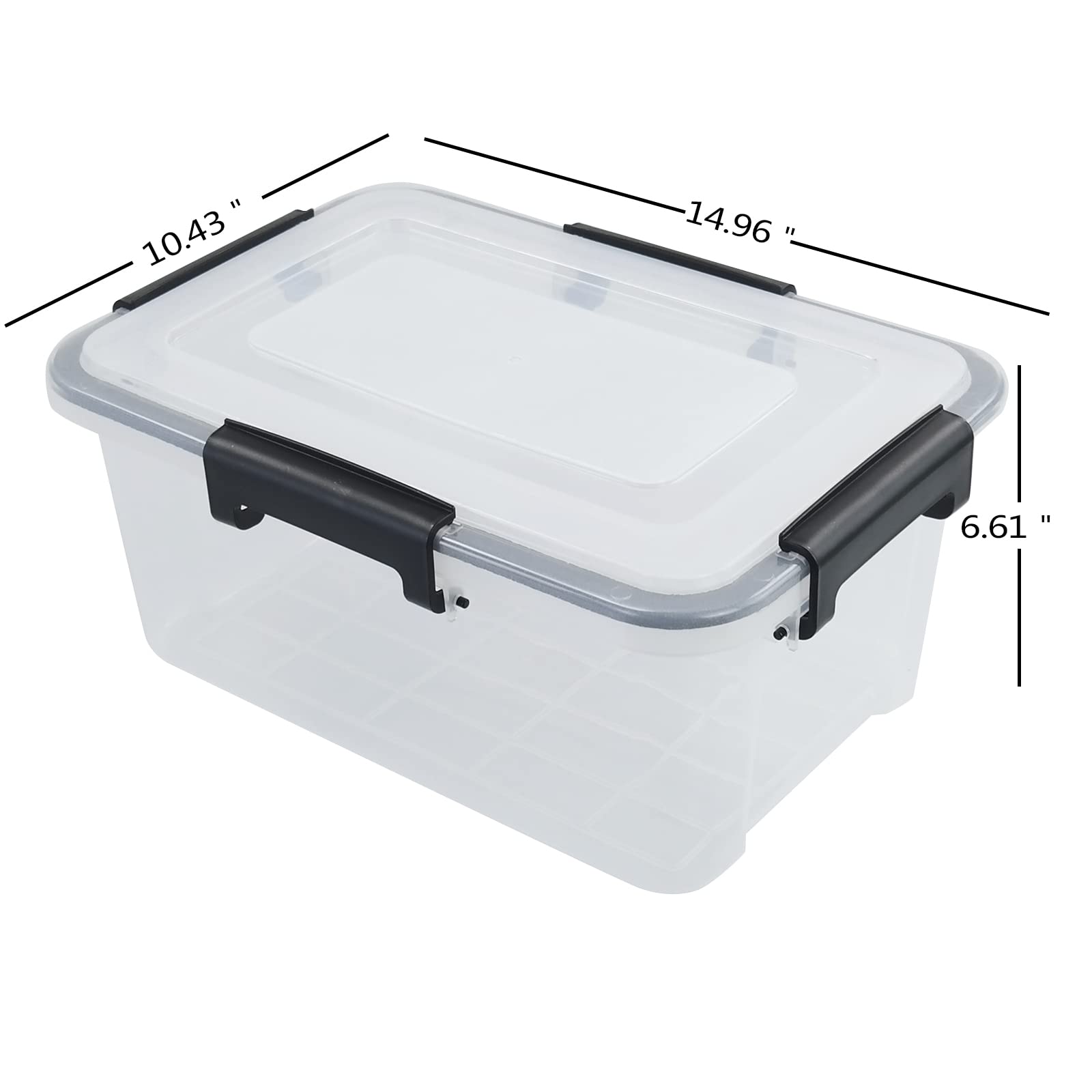 6-Pack 12 Quart Clear Plastic Storage Bins with Latching Lids - Stackable Organizing Containers for Home, Office, Closet & Garage Organization
