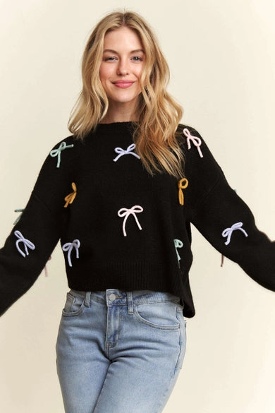 Elegant Bow Detail Sweater for Women - On Sale $31.20 | Cozy Winter Pullover for Office, Date Night & Holiday Outfits