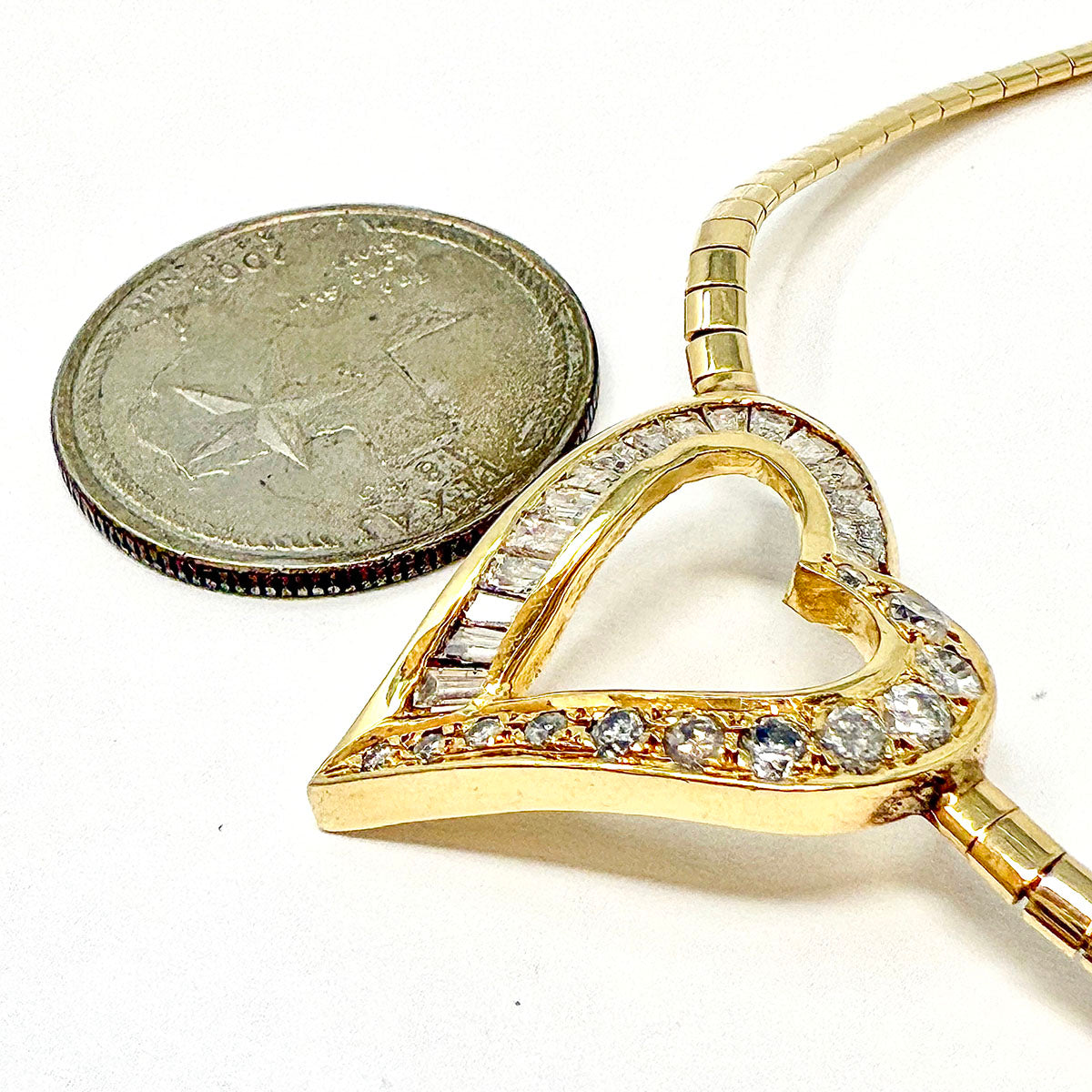 14K Gold Diamond Heart Pendant Necklace for Women - Elegant Jewelry Gift for Valentine's Day, Anniversary & Special Occasions