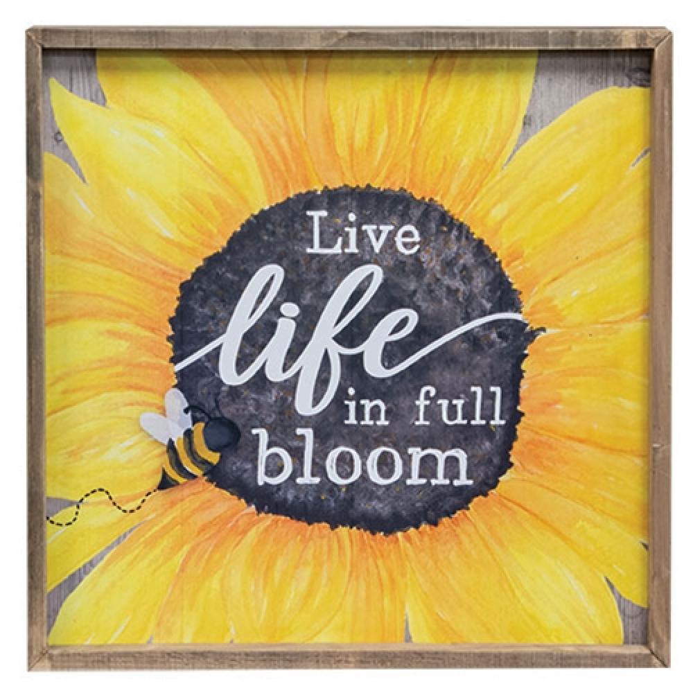 Live Life In Full Bloom - Inspirational Quote Wall Art for Home & Office Decor - Perfect for Living Room, Bedroom, and Workspace Motivation