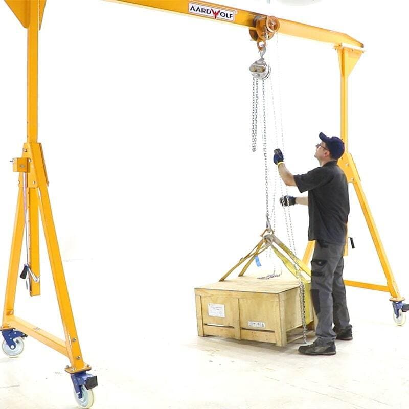 Aardwolf Portable Gantry Crane - Adjustable Steel Workshop Hoist for Heavy Lifting | Perfect for Garage, Warehouse & Construction Sites