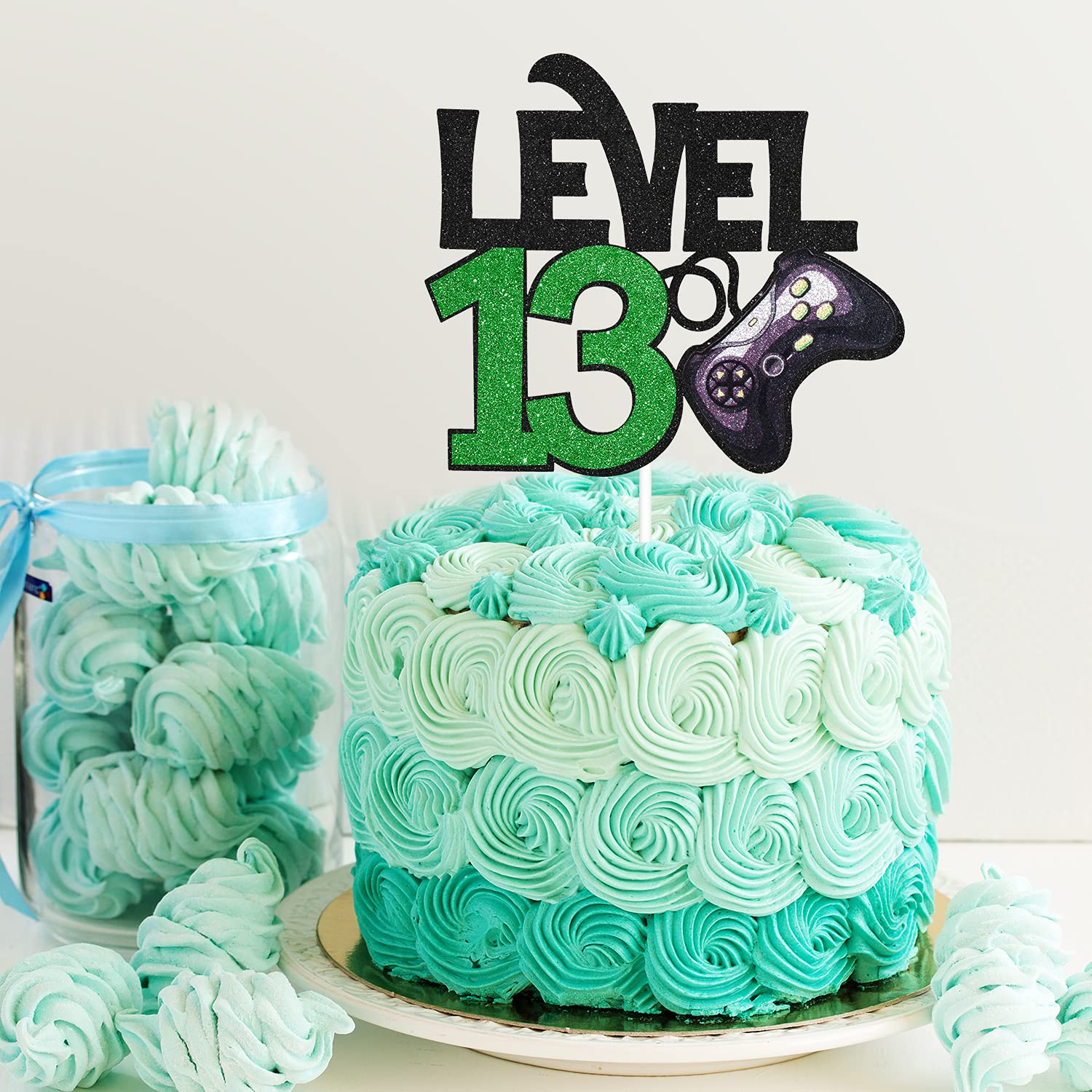 Level 13 Video Game Birthday Cake Topper - Gaming Party Decorations for Boys 13th Birthday - Perfect for Level Up Theme Parties, Gaming Celebrations & Cake Decorations
