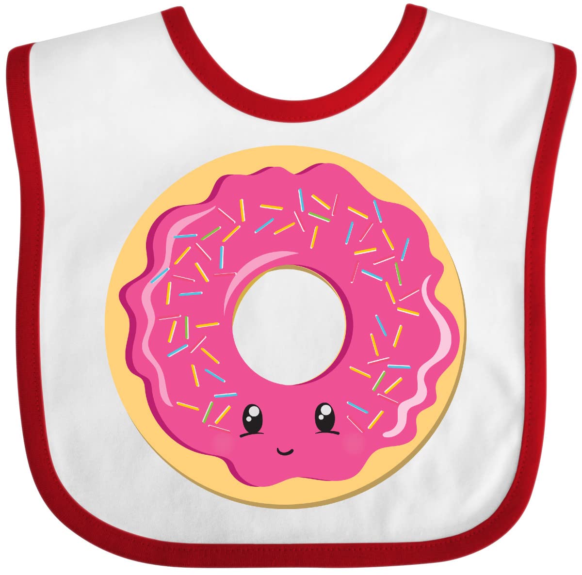 Inktastic Hot Pink Donut Baby Bib - Adorable & Absorbent Drool Bib for Infants - Perfect for Feeding, Teething & Photo Shoots