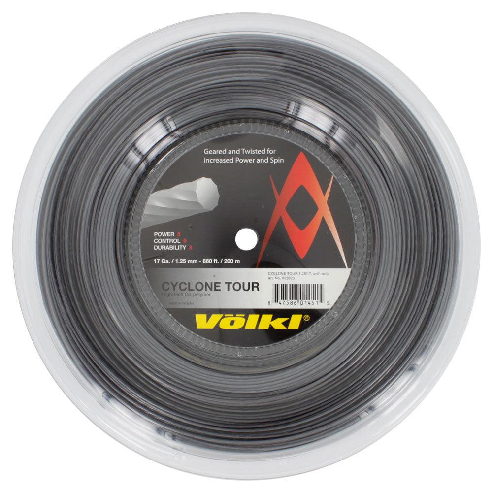 Cyclone Tour 17G Tennis String - Premium Polyester Reel for Spin & Control (Anthracite) | Perfect for Competitive Players & Stringing Professionals