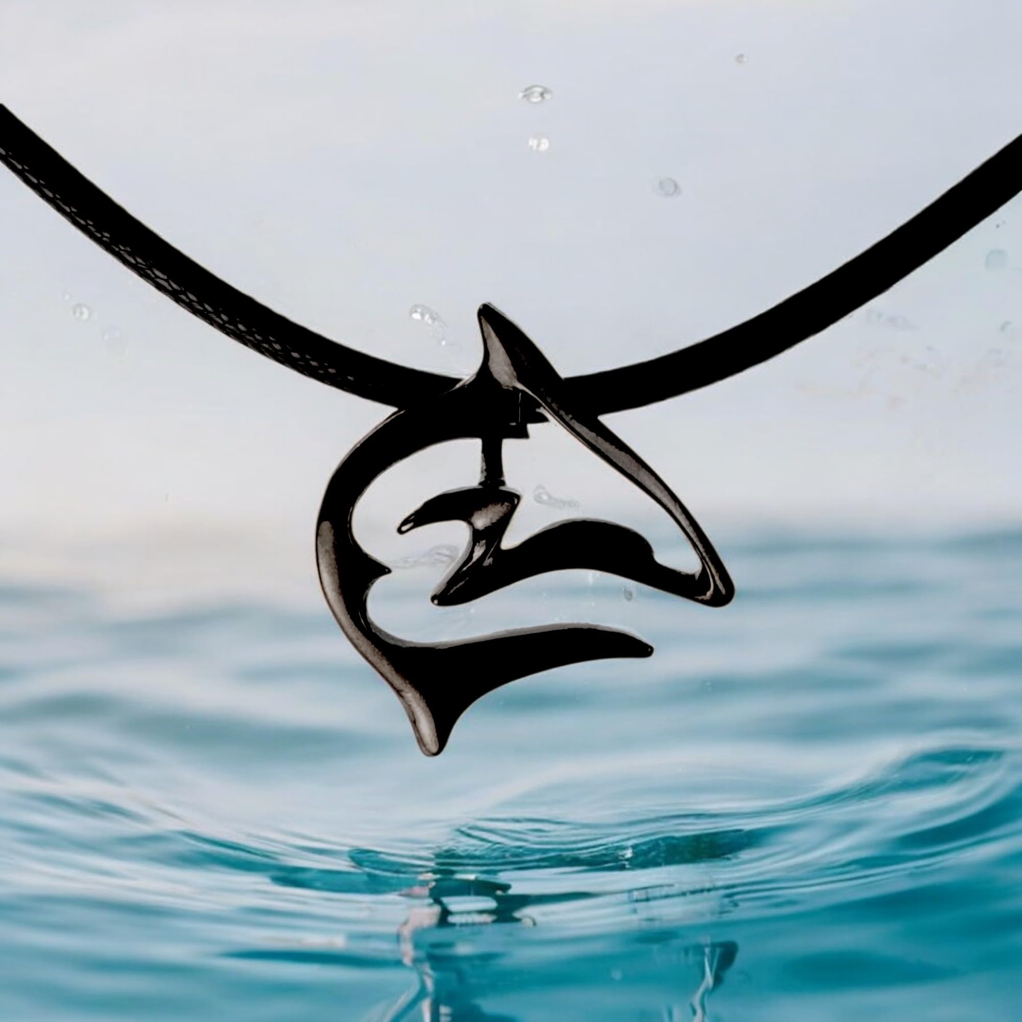 **Hematite Shark Necklace for Men & Women - Jet Black Reef Shark Pendant, Stylish & Durable Jewelry - Perfect Gift for Shark Lovers, Scuba Divers & Ocean Enthusiasts - Ideal for Beach Trips, Diving Adventures & Casual Wear**