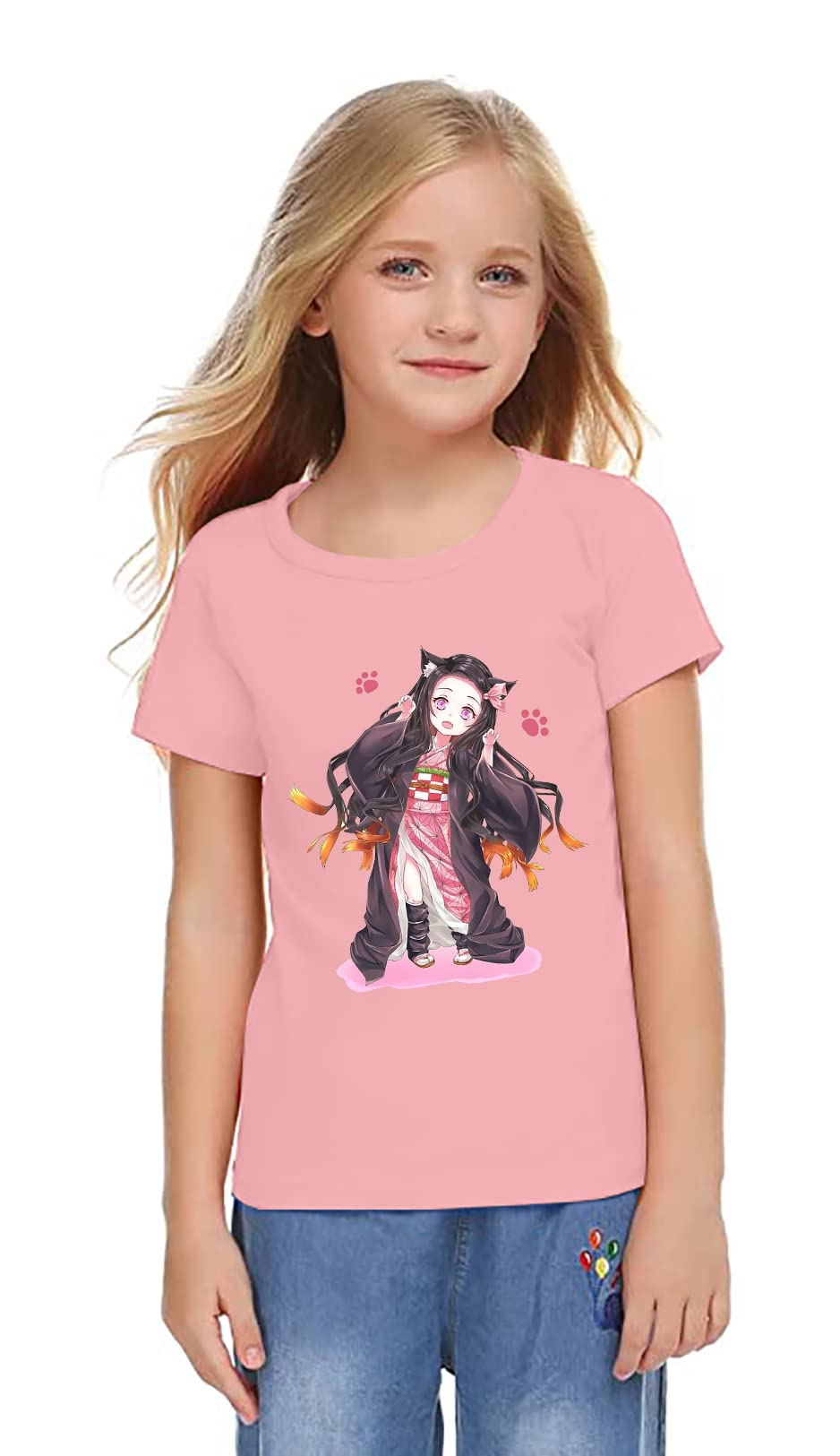 Nezuko Kamado Anime T-Shirt for Girls - Cute Cartoon Short Sleeve Top | Perfect for Cosplay, Anime Conventions & Casual Wear