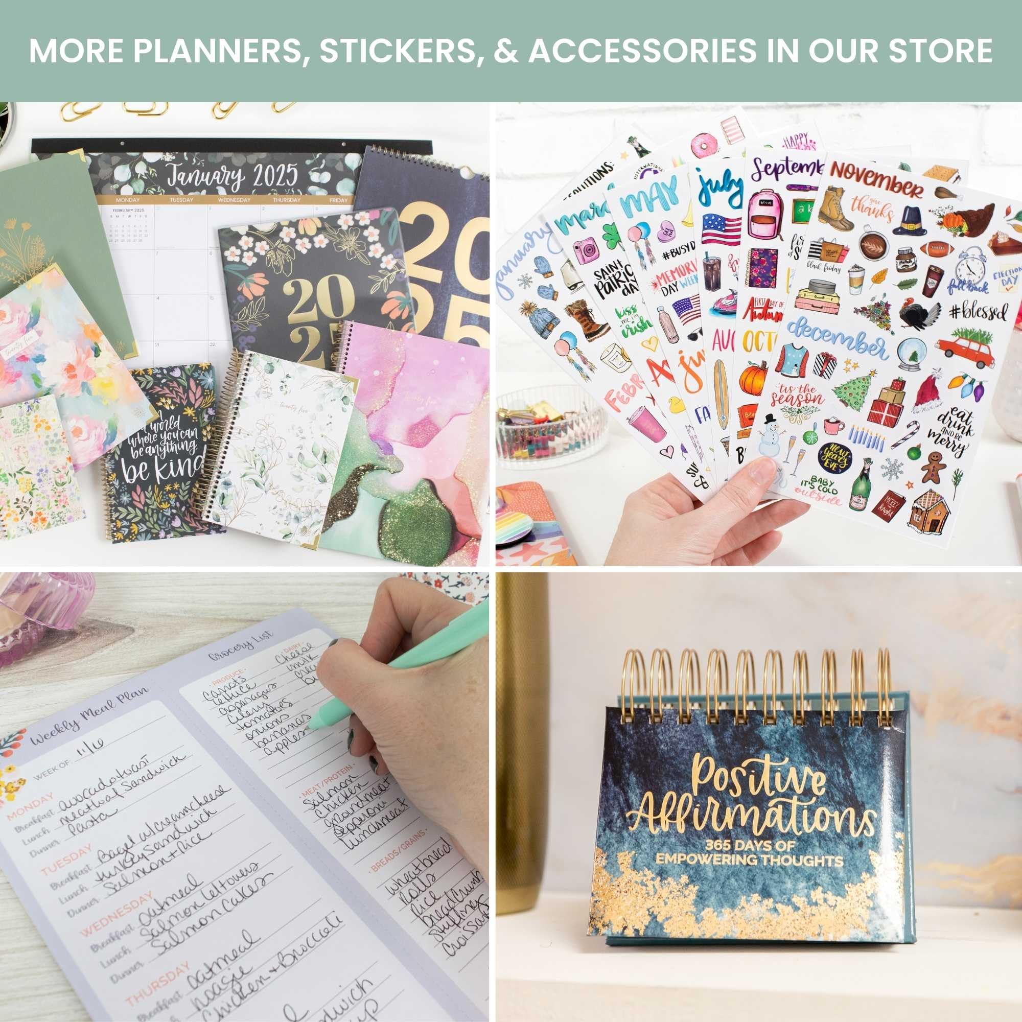 Bloom 2025 Hard Cover Planner - Goal Setting & Vision Journal with Monthly/Weekly Layout - 7.5