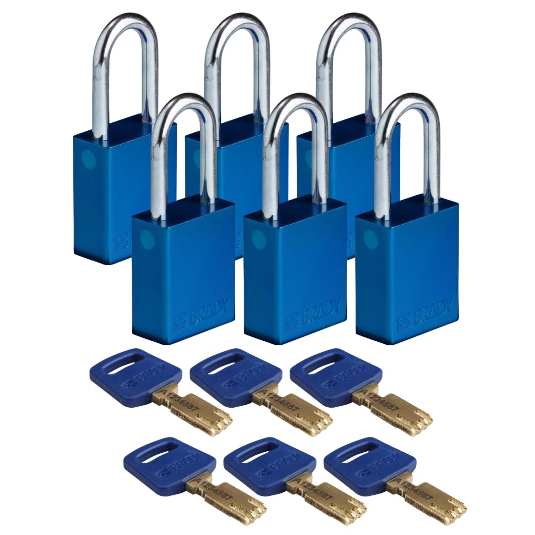 Brady SafeKey Lockout Padlock - Heavy Duty Aluminum Safety Lock with 1.5
