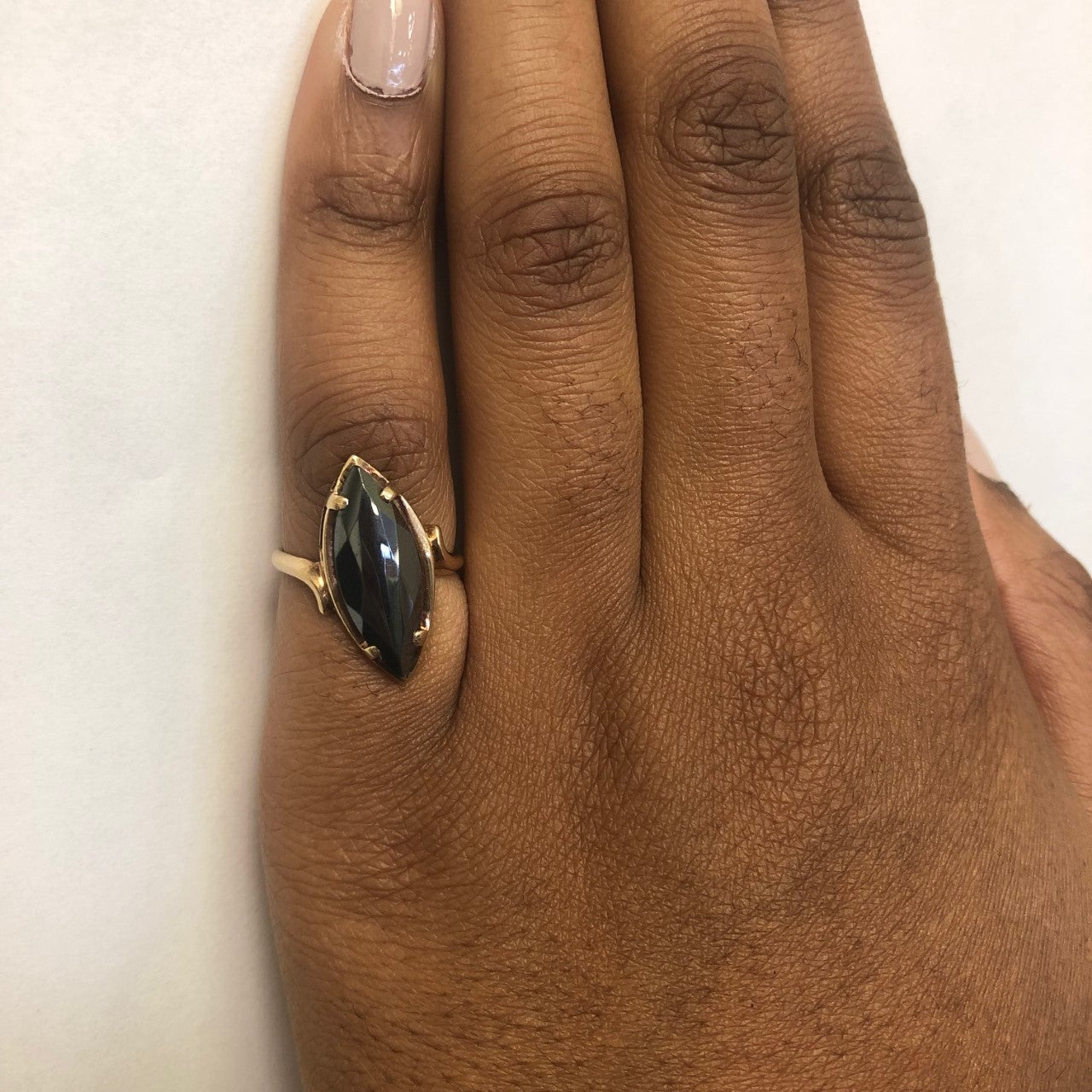 4.00ct Marquise Hematite Ring - Size 6 | Elegant Gothic Jewelry for Women | Perfect for Evening Parties, Weddings & Special Occasions