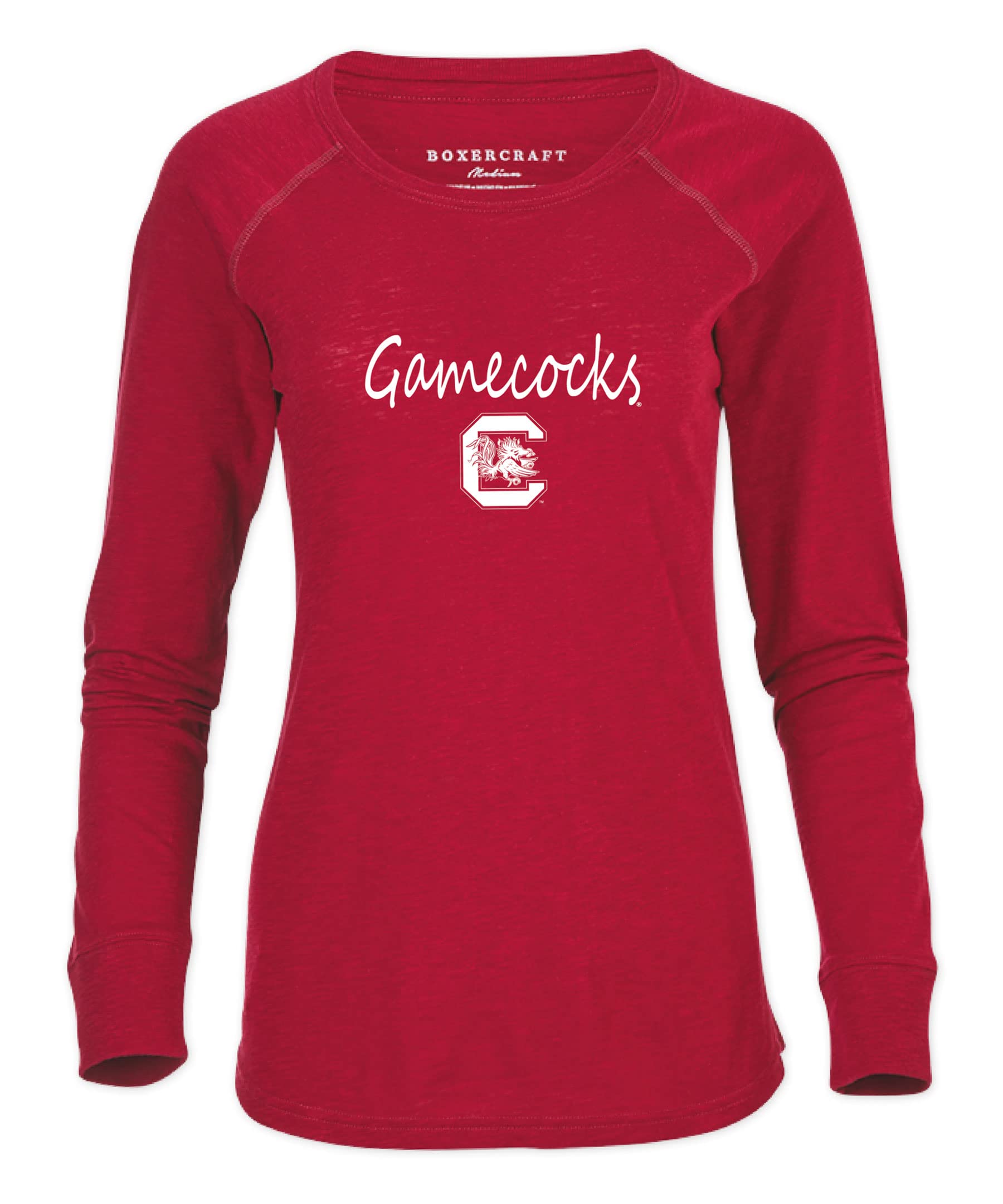 Boxercraft Women's NCAA Team Logo Solid Preppy Patch Tee - Comfortable Cotton T-Shirt for College Fans, Game Day Outfits & Casual Wear