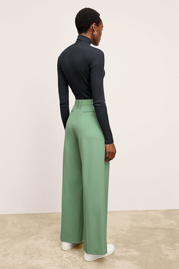 Zuri Pant Washable Wool Twill Pants - Parisian Green | Comfortable & Stylish Women's Trousers for Office, Travel & Casual Wear