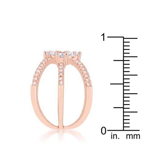0.8ct CZ Rose Gold Delicate Triple Wrap Ring for Women - Elegant Stackable Jewelry for Engagement, Wedding, Anniversary & Everyday Wear