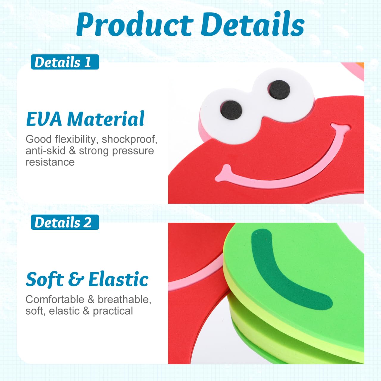 Totority 2-Pack Cartoon Crab Shaped Foam Bath Mirrors for Kids - Educational Bath Toys, Water Play & Bathtime Fun - Perfect for Toddler Bath Time, Sensory Play & Learning