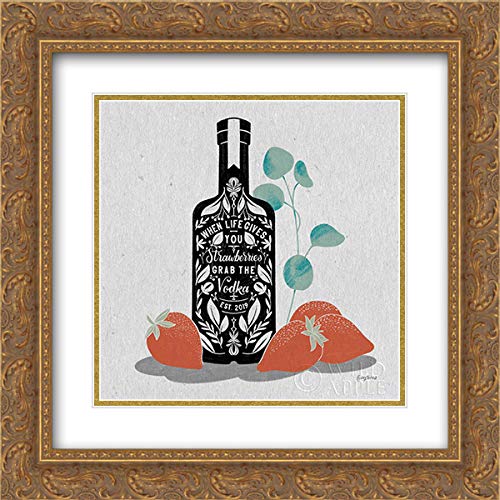 Fruity Spirits Vodka - 15x15 Gold Ornate Framed & Double Matted Museum Art Print by Becky Thorns | Premium Wall Decor for Living Room, Bar, or Office