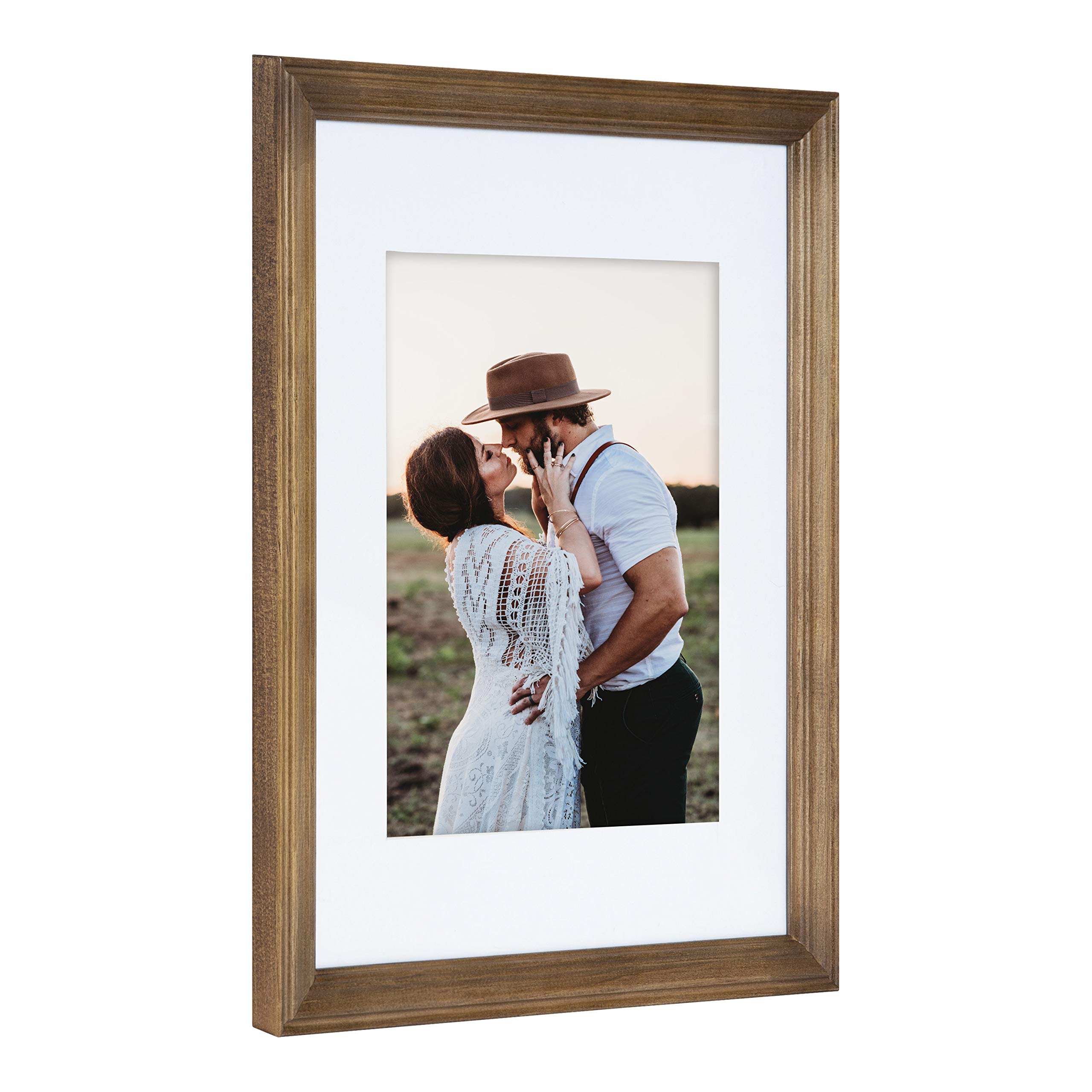 Kate and Laurel Bordeaux Gallery Frame Wall Kit - Set of 6 Natural Rustic Brown Wooden Picture Frames for Wall Decor | Perfect for Living Room, Bedroom, Office & Home Gallery Displays