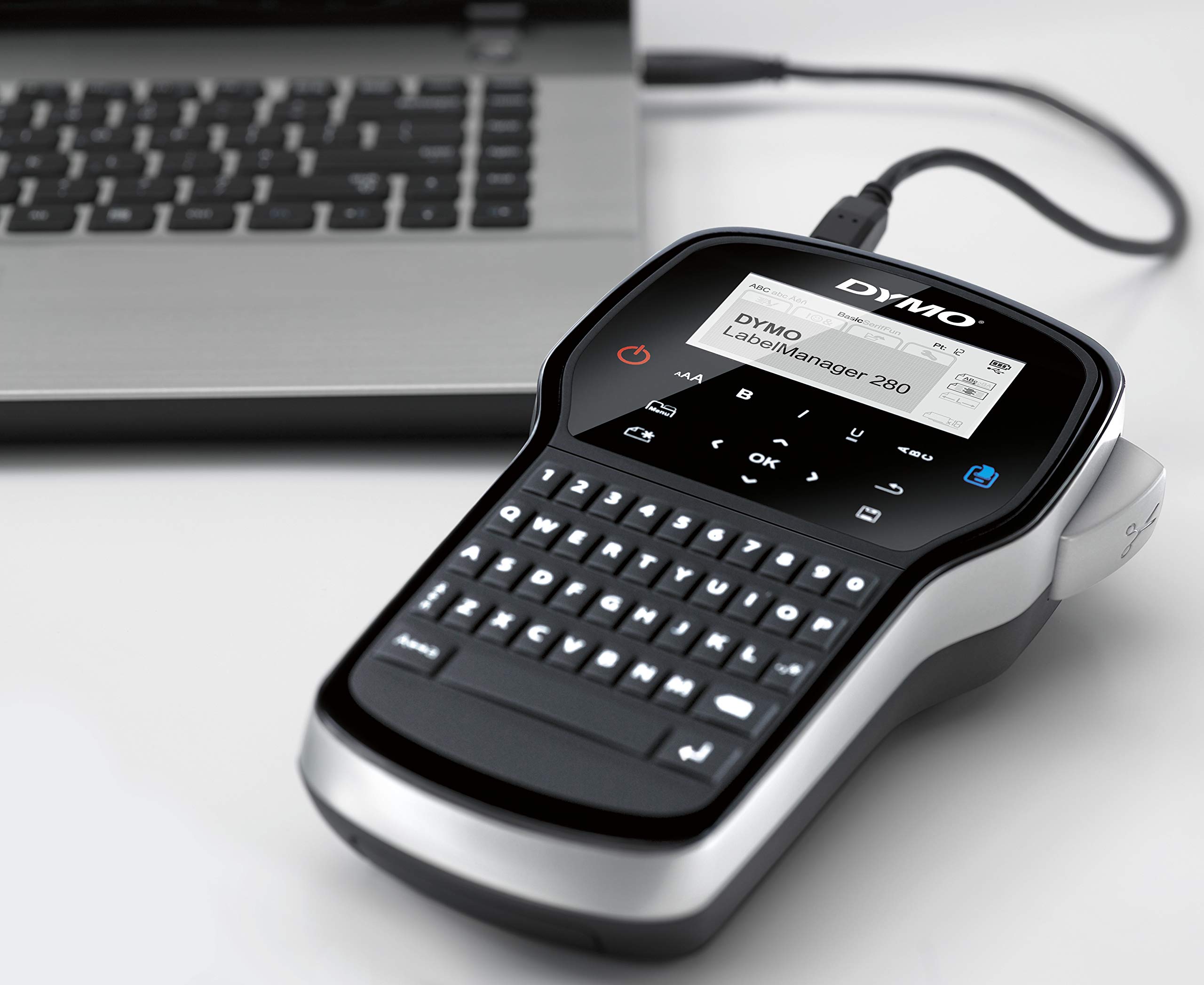 DYMO LabelManager 280 Rechargeable Portable Label Maker – Easy-to-Use with One-Touch Smart Keys & QWERTY Keyboard | PC & Mac Connectivity | Perfect for Home, Office & Warehouse Organization | Labeling Files, Storage Boxes & Equipment