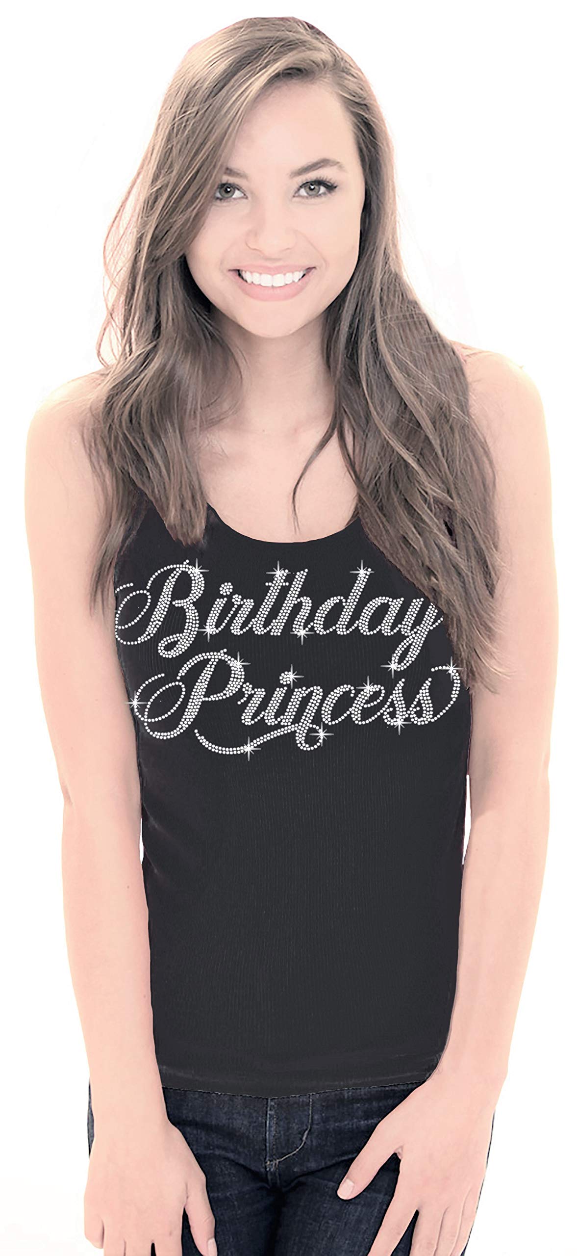 Sparkly Rhinestone Birthday Sash T-Shirts for Women - Cute Birthday Girl Outfits - Perfect Birthday Gifts for Her - Great for Parties, Bachelorette & Special Celebrations
