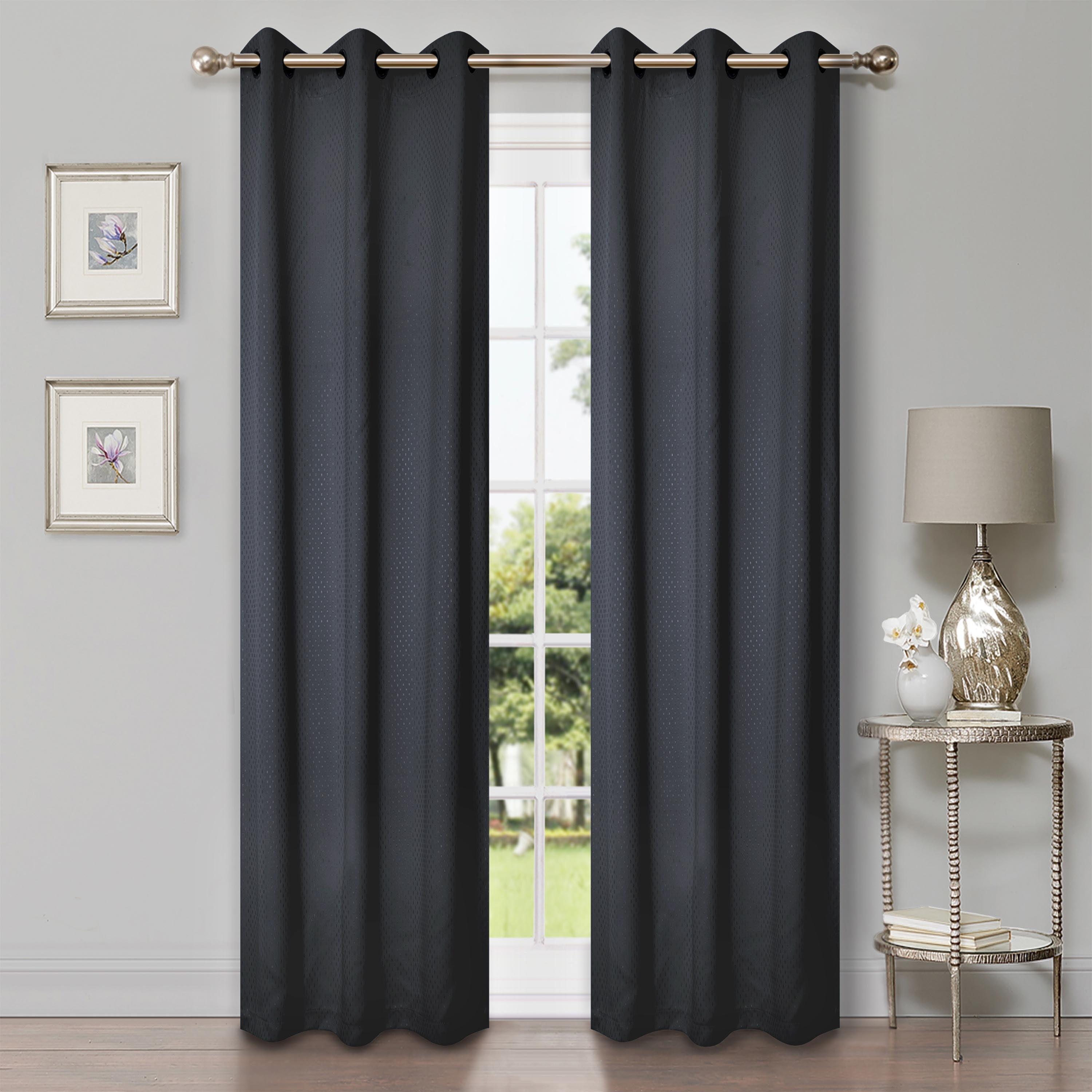 Blackout Curtain Panels with Grommets - Solid Shimmer Fabric for Bedroom & Living Room - Light Blocking & Noise Reducing Window Treatments for Home & Office