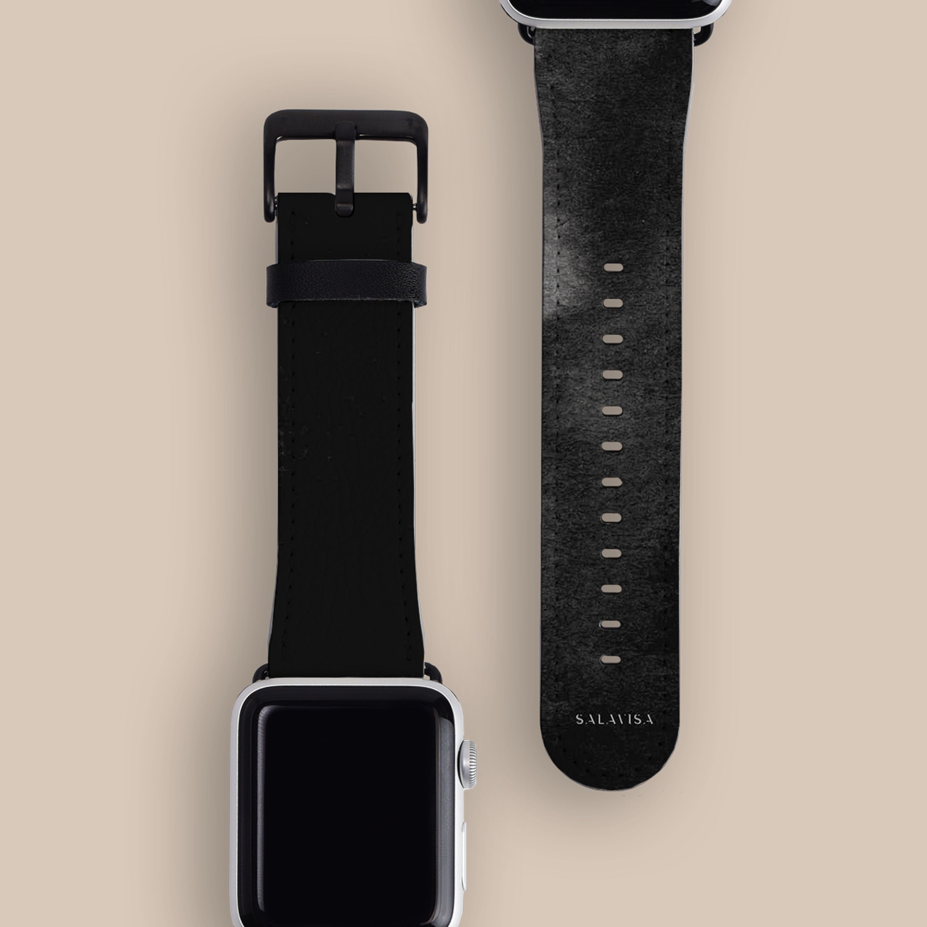 Premium Black Watercolor Apple Watch Band - Stylish & Durable Replacement Strap for Apple Watch Series 1-9 - Perfect for Workouts, Office & Everyday Wear
