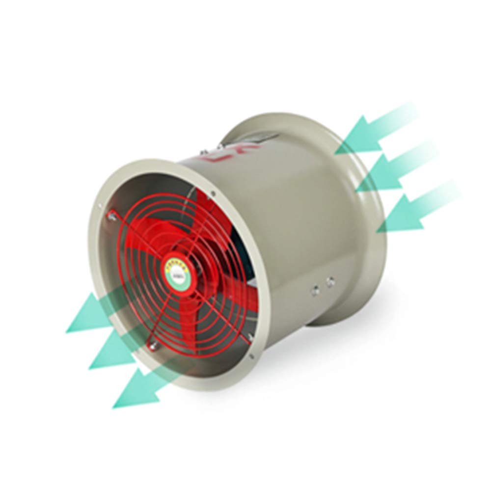 180W 110V Explosion-Proof Axial Flow Fan - 12 Inch Portable Exhaust Blower, 300mm 1450RPM for Garage, Factory, Basement Ventilation | High-Power Industrial Utility Fan for Pipeline, Workshop & Warehouse Air Circulation