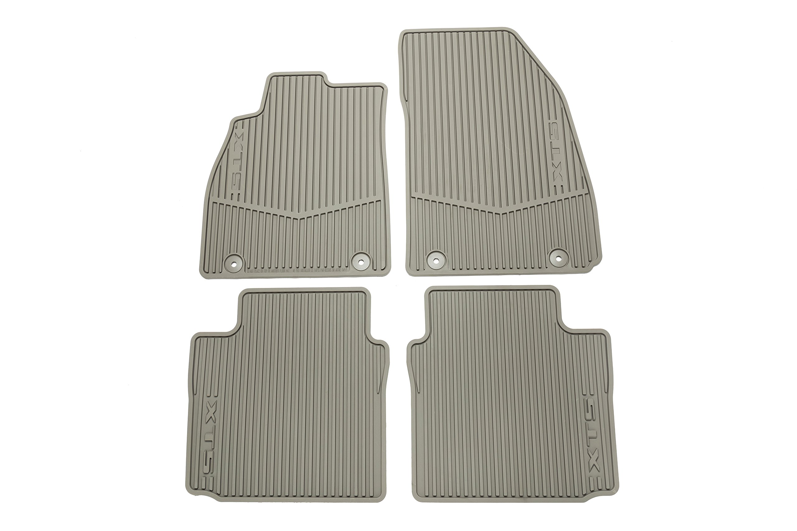 GM Accessories 22780667 Dark Urban All-Weather Floor Mats Set - Front & Rear with XTS Logo | Premium Car Floor Liners for Cadillac XTS Sedan | Waterproof & Durable Protection for All Seasons