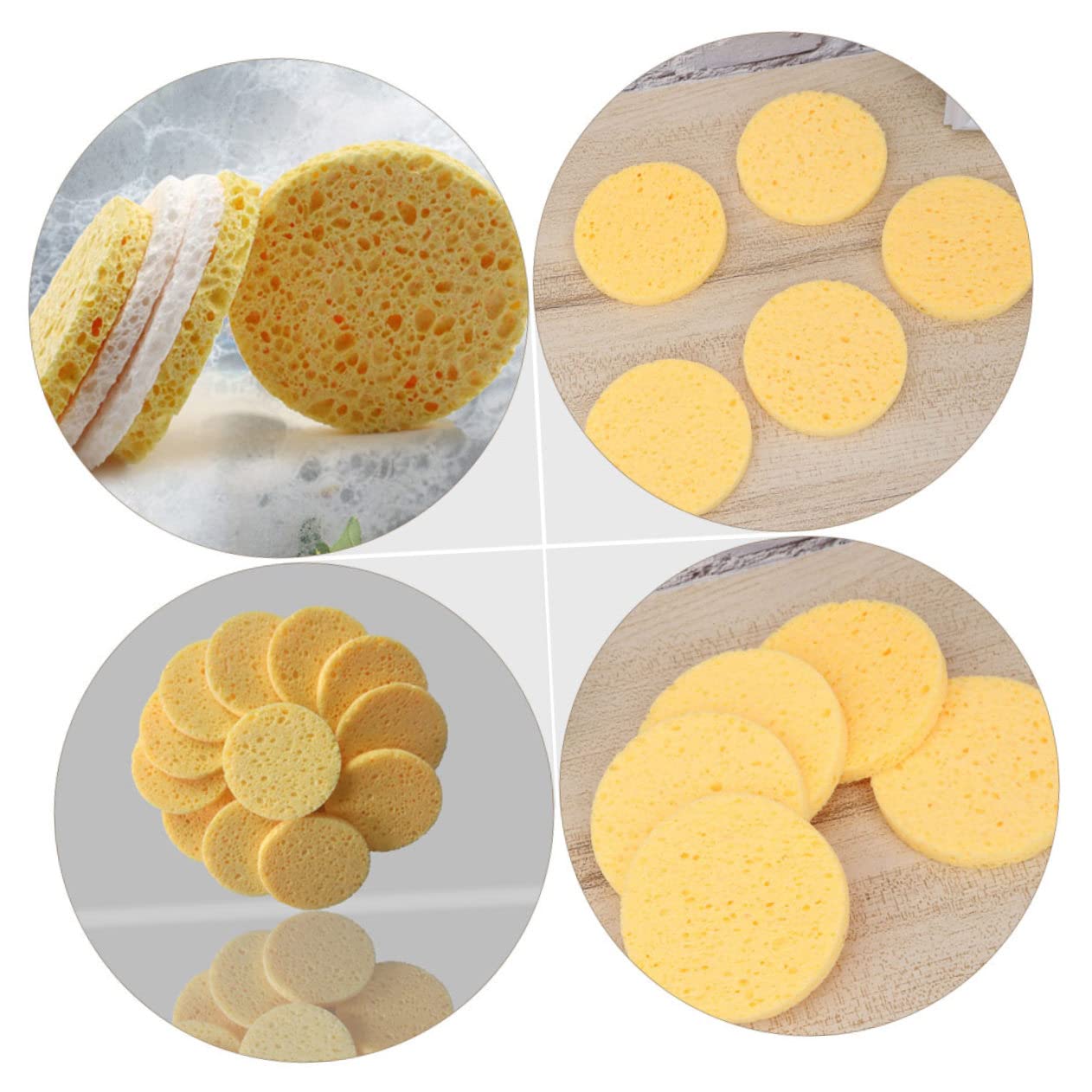 FOMIYES 100pcs Makeup Puff - Soft Face Cleaning Pads for Salon & Home Use