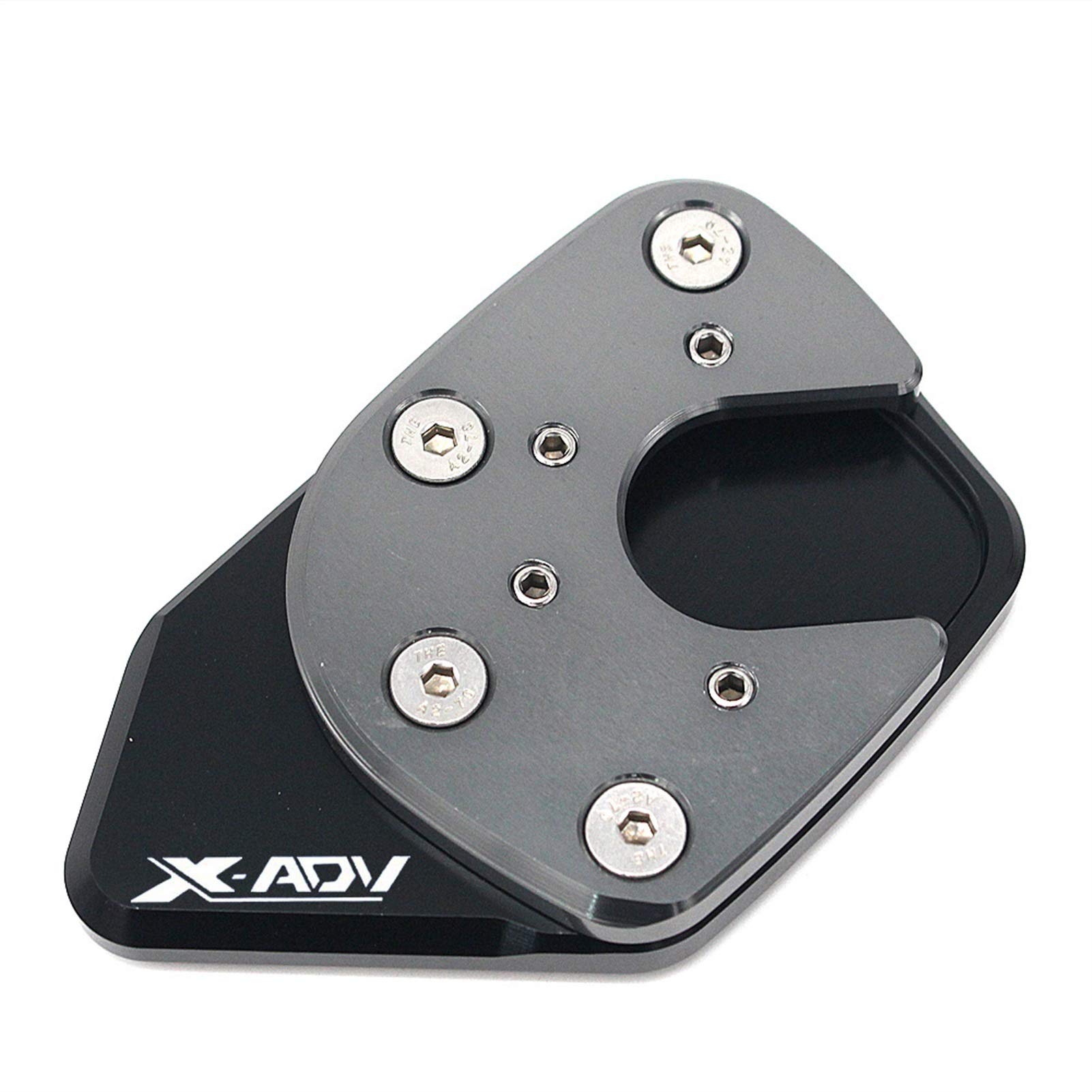CNC Motorcycle Side Stand Pad Plate Kickstand Enlarger Support Extension - Compatible with HONDA XADV X-ADV 750 (2017-2018 Models) - Titanium Color - Enhances Stability on Soft Surfaces & Parking Safety for Adventure Riders