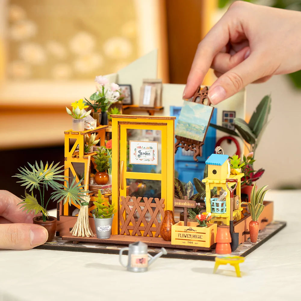 ROBOTIME Cathy's Flower House DIY 3D Wooden Puzzle Kit - Creative Home Decor, Gift for Adults & Teens - Perfect for Relaxation, Room Decoration, and Craft Lovers