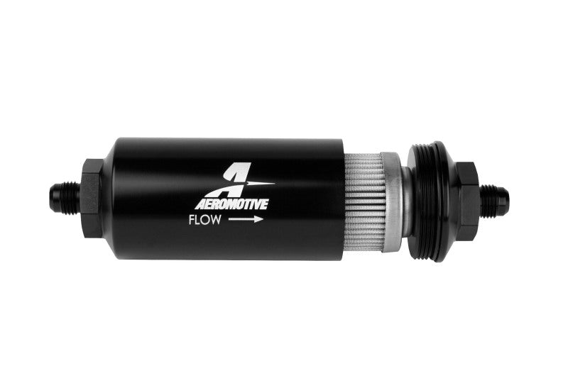 Aeromotive In-Line Fuel Filter (AN 06 Male) 100 Micron Stainless Steel Element - High Performance Fuel Filtration for Racing, Marine & Automotive Applications