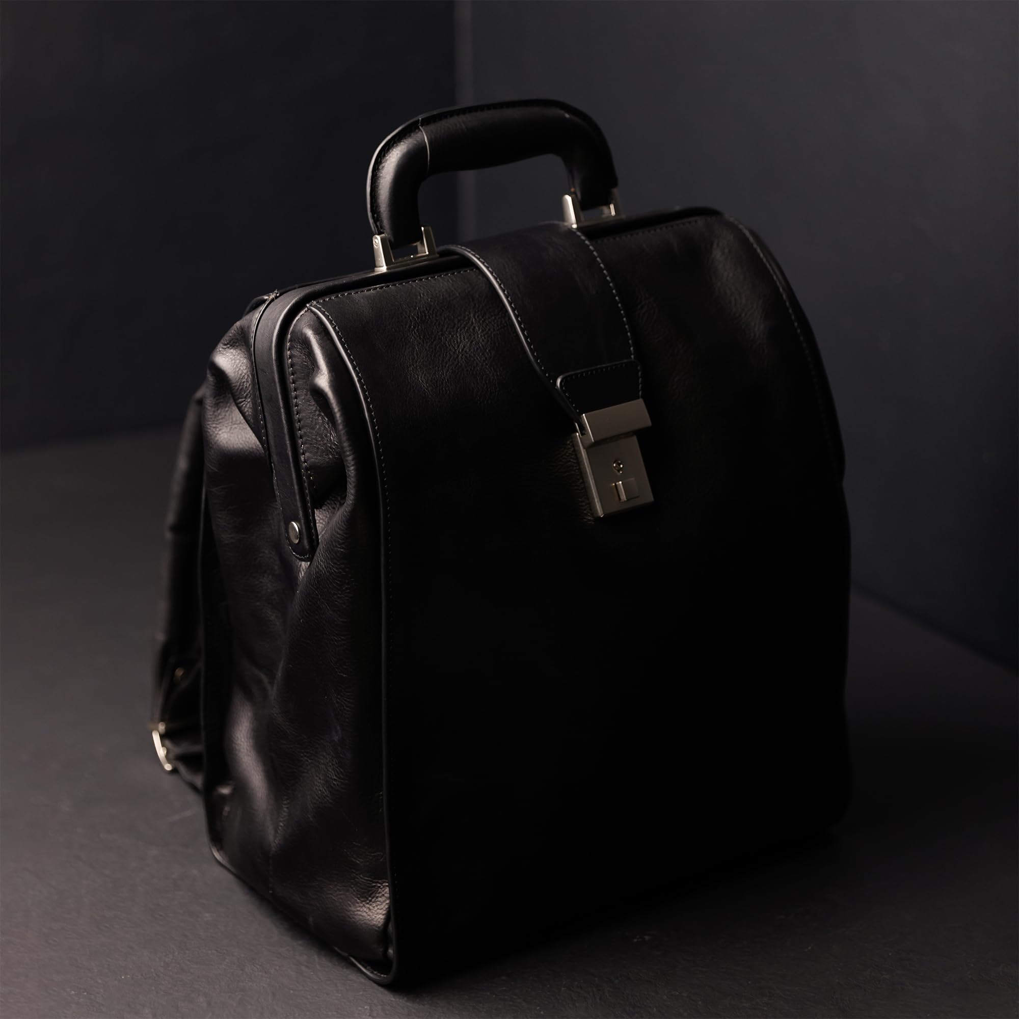 Vintage Leather Backpack for Travel & Business - Men & Women (Black) - Stylish & Durable