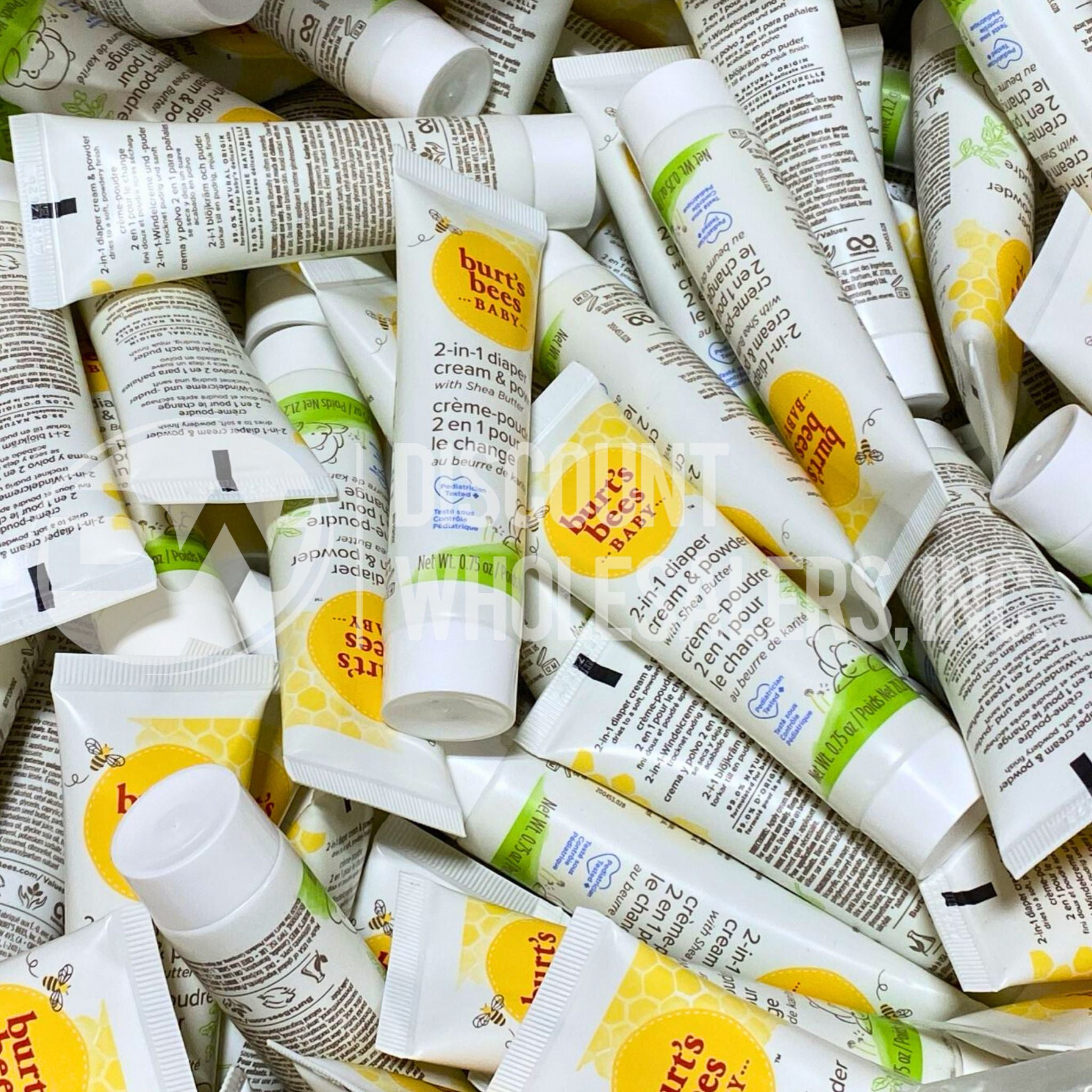 Burt's Bees Baby 2-in-1 Diaper Cream & Powder with Shea Butter, 0.75 Oz (50 Pack) - Gentle Rash Protection for Newborns & Infants - Perfect for Daily Diaper Changes & Sensitive Skin Care