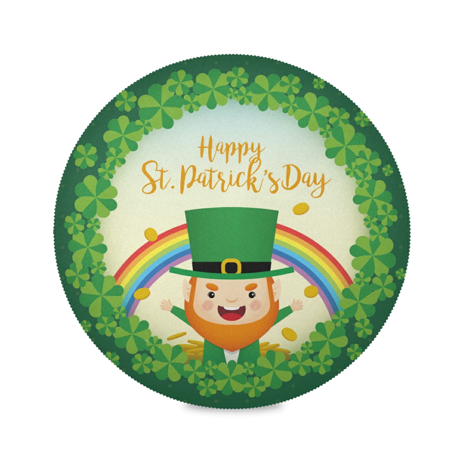 4 Pack St. Patrick's Day Irish Man Placemats - Heat-Resistant & Washable Kitchen Dining Table Mats for Home Decor, Party Supplies & Holiday Celebrations