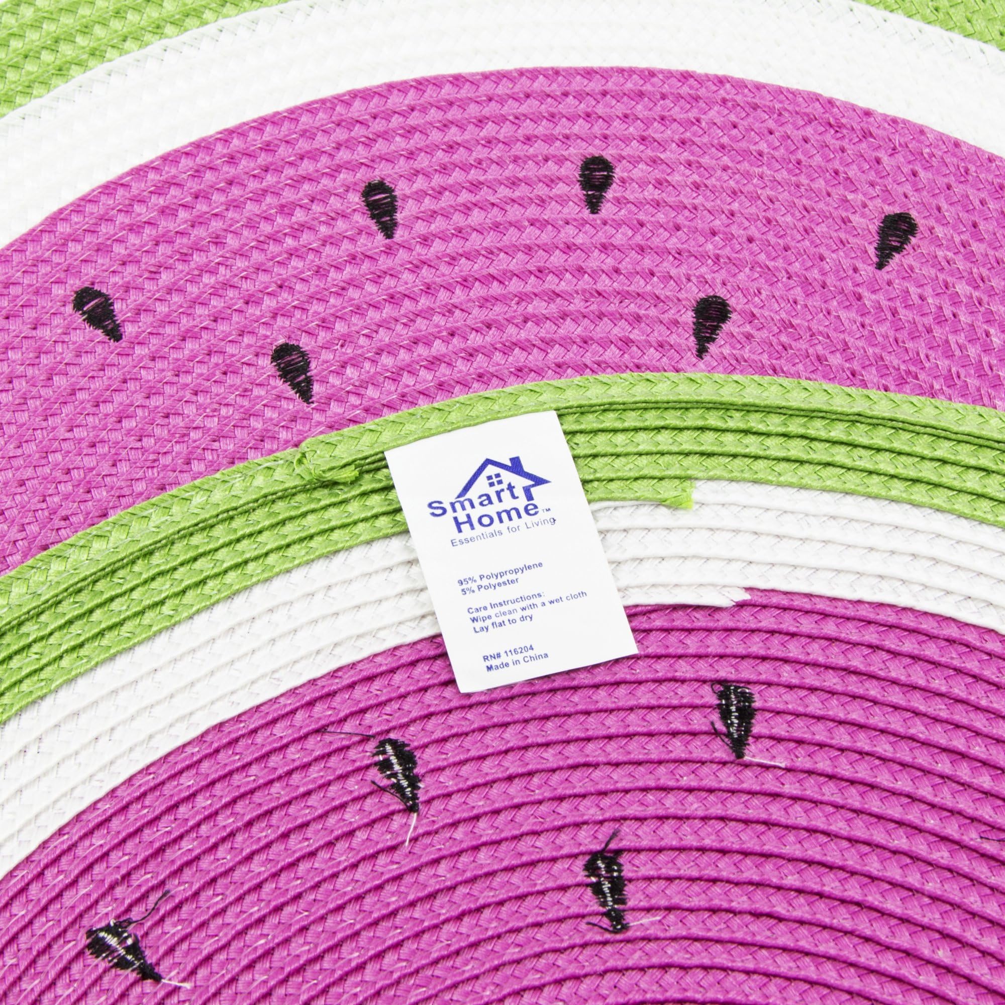 Round Watermelon Placemats Set of 4 - Non-Slip Table Mats for Summer Picnics, Kitchen Dining, and Outdoor Parties