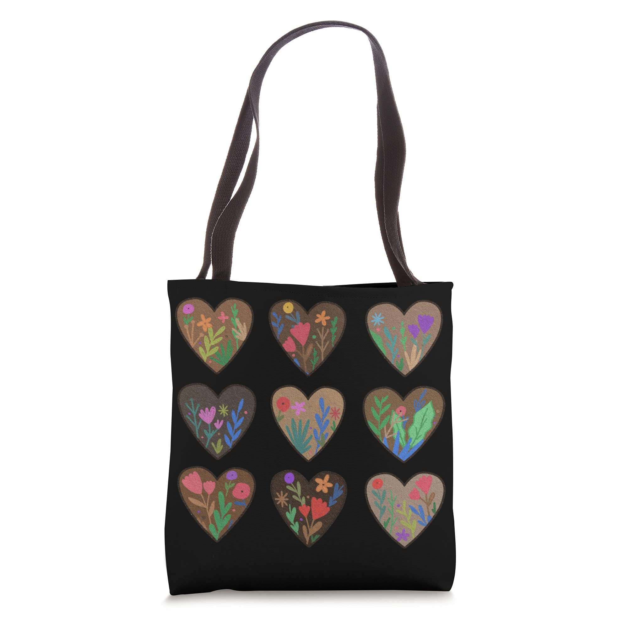 Plant Lover Heart Tote Bag - Stylish Black Eco Shopper for Gardening & Daily Use