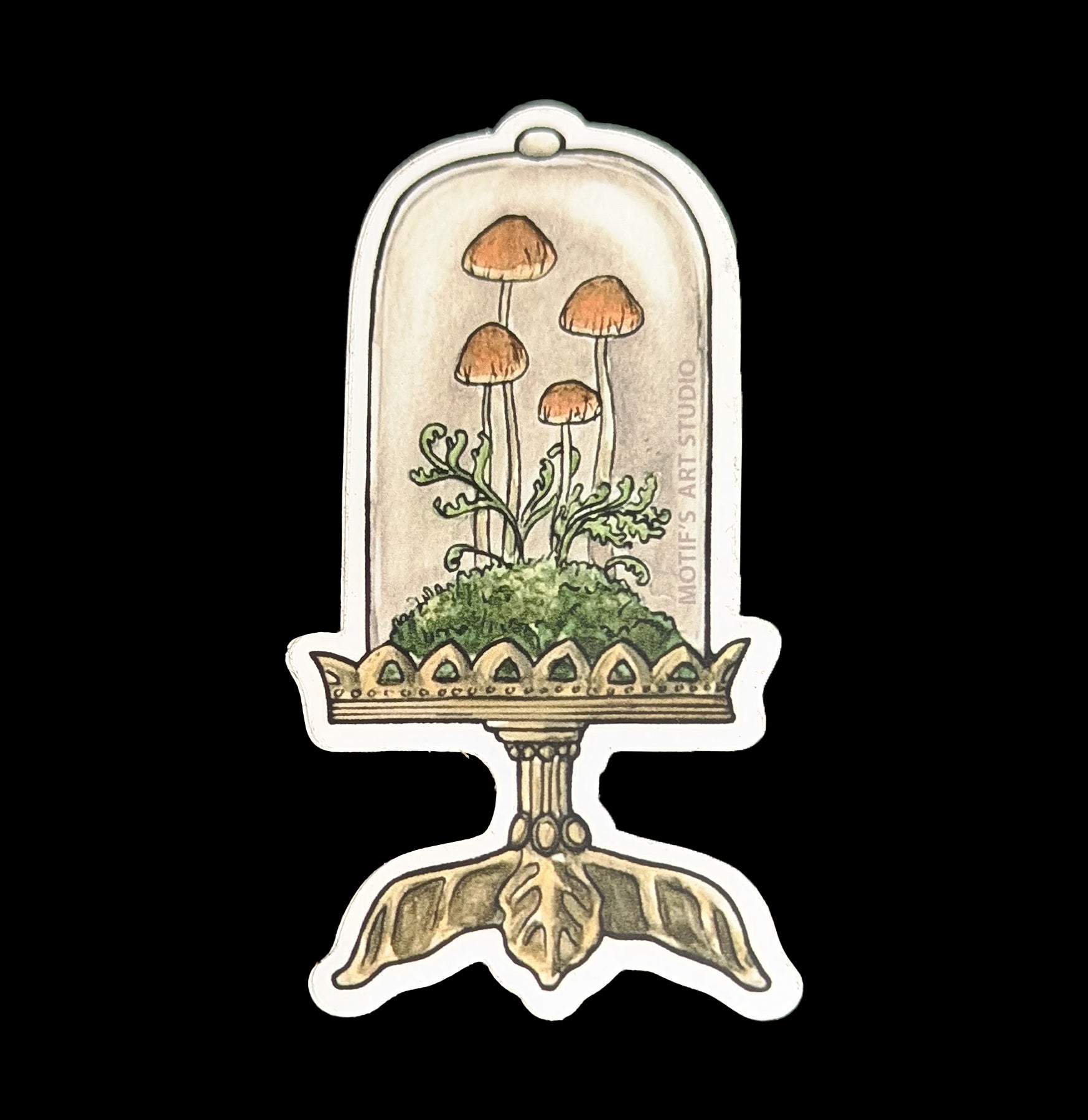Mushroom Terrarium Sticker - Waterproof Vinyl Decal for Laptops, Journals & DIY Crafts - Perfect for Nature Lovers & Plant Enthusiasts