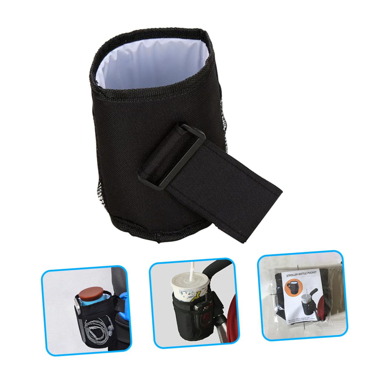 TOYANDONA Bike Water Bottle Holder - Insulated Oxford Cloth Cup Rack for Bicycle, Stroller & Baby Carrier - Secure Drink Protector for Cycling, Jogging & Outdoor Activities