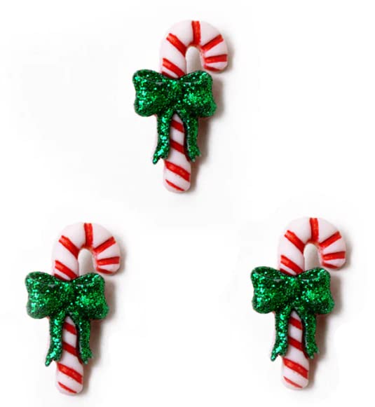 Right Candy Cane - Holiday Collection by Dress it Up Buttons & Embellishments - 6 Pieces - Perfect for Christmas Decorations, DIY Crafts, and Festive Gift Wrapping