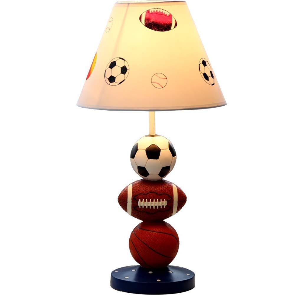Cartoon Basketball Fabric Desk Lamp for Kids - LED Night Light for Boys Room, Study Desk, Bedroom Decor - Perfect for Reading, Gaming, and Sports-Themed Nursery
