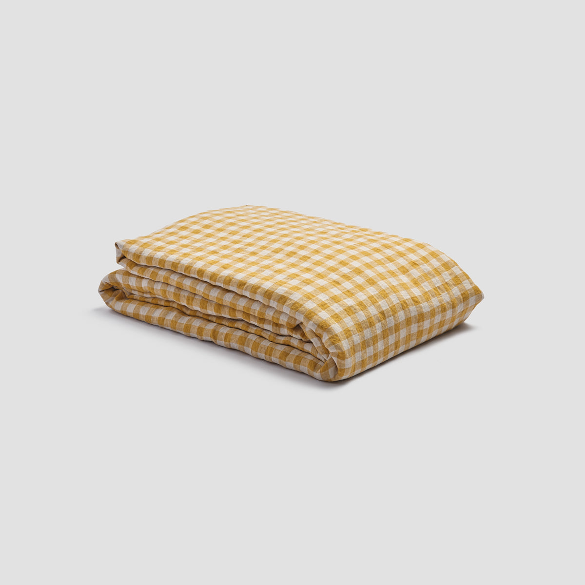 Honey Gingham 100% Linen Duvet Cover Set - Breathable & Soft Bedding for All Seasons - Perfect for Master Bedroom, Guest Room & Vacation Homes