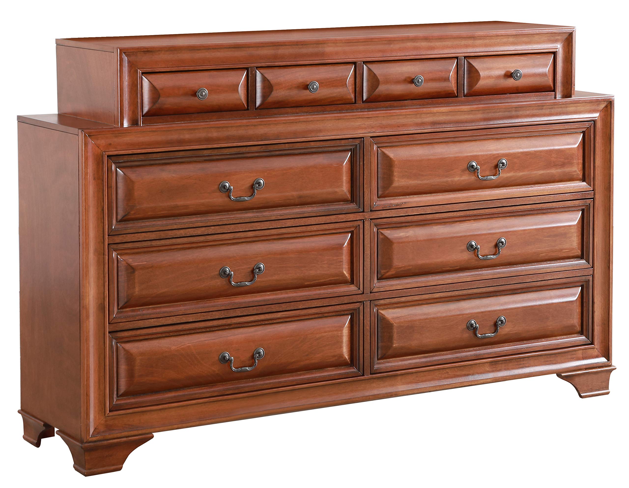 Glory Furniture G8850-D Cherry Wood Bedroom Dresser with 6 Drawers - Stylish Storage for Clothes, Accessories & Bedroom Organization - Perfect for Master Bedroom, Guest Room & Apartment Decor